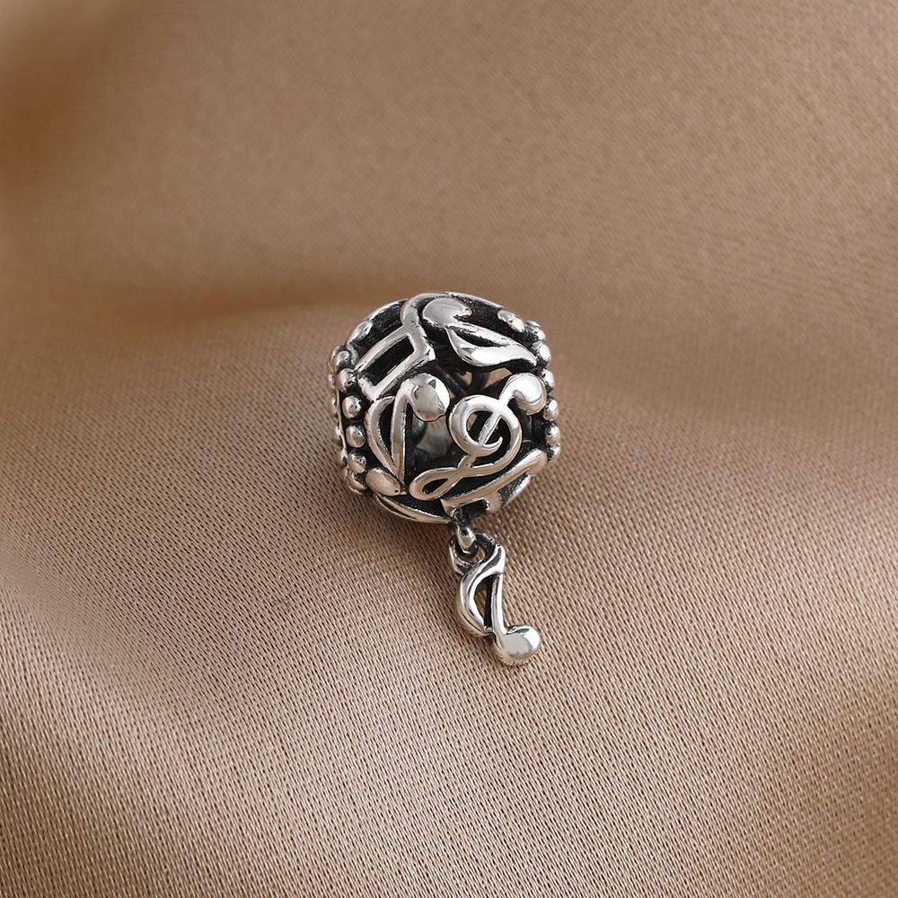 New 925 Silver musical instrument Charm Bead Earphone Guitar Piano Pendant Fit Original Bracelet Man Women DIY Jewelry Gift