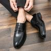 Business Casual Small Leather Shoes Pointed Tips Lace Up Height Brown Hairstylist Breathable Formal Dress