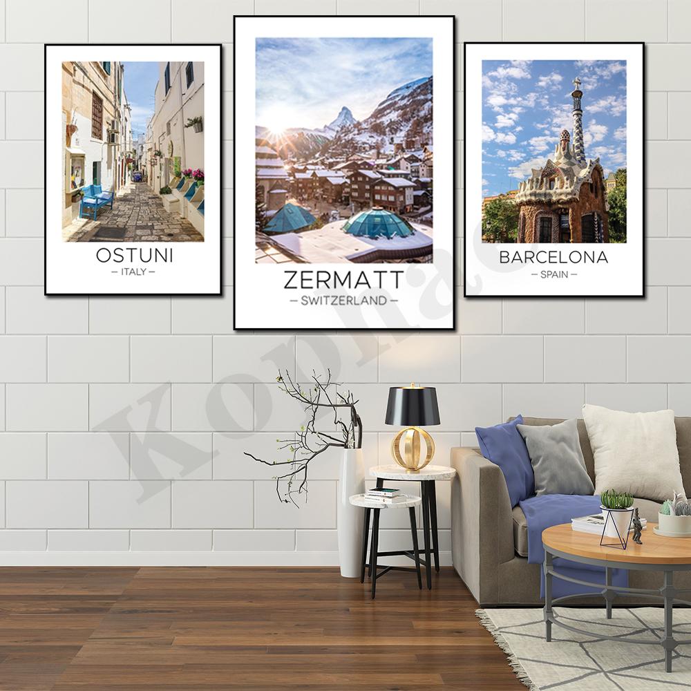 

Церма, Австрия, Амальфитанское побережье, Ницца, Апулия, Мост Бастет, Барселона, Подарки для путешествий по городу, Плакат для домашнего декора стен