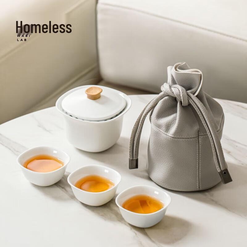 

Wuwajiu Portable Ceramic Travel Tea Set with Gaiwan