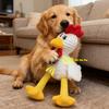 Chew-Resistant Squeaky Plush Dog Toys Cartoon Rooster Shape Squeak Sound Dog Chewing Interactive Toy Bite-Proof Built-In Airbag