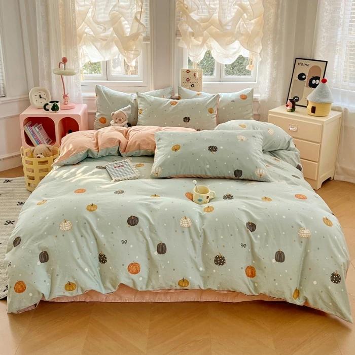 2025 New Spring and Summer Quilt Cover Three-piece Skin-friendly Grinding 13070 High-count Cotton Four-piece Bedding