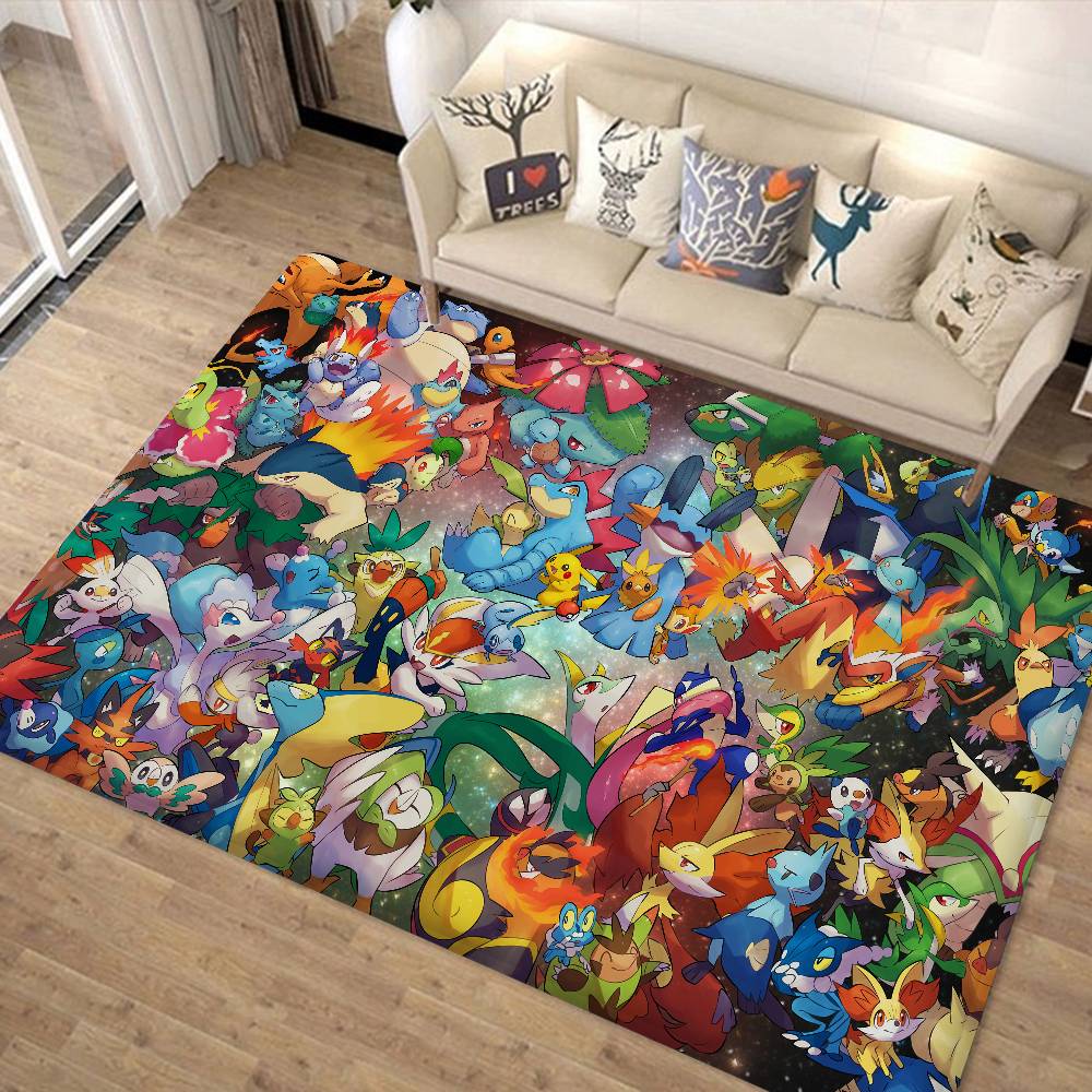 Cute P-Pokemones Anime Kitchen Mat Cheaper Anti-slip Modern Living Room Balcony Printed Modern Home Decor