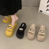 Platform Slippers Female 2025 Summer New Retro Fashion Comfortable One-word Drag Fairy Style with Skirt Beach Drag Tide