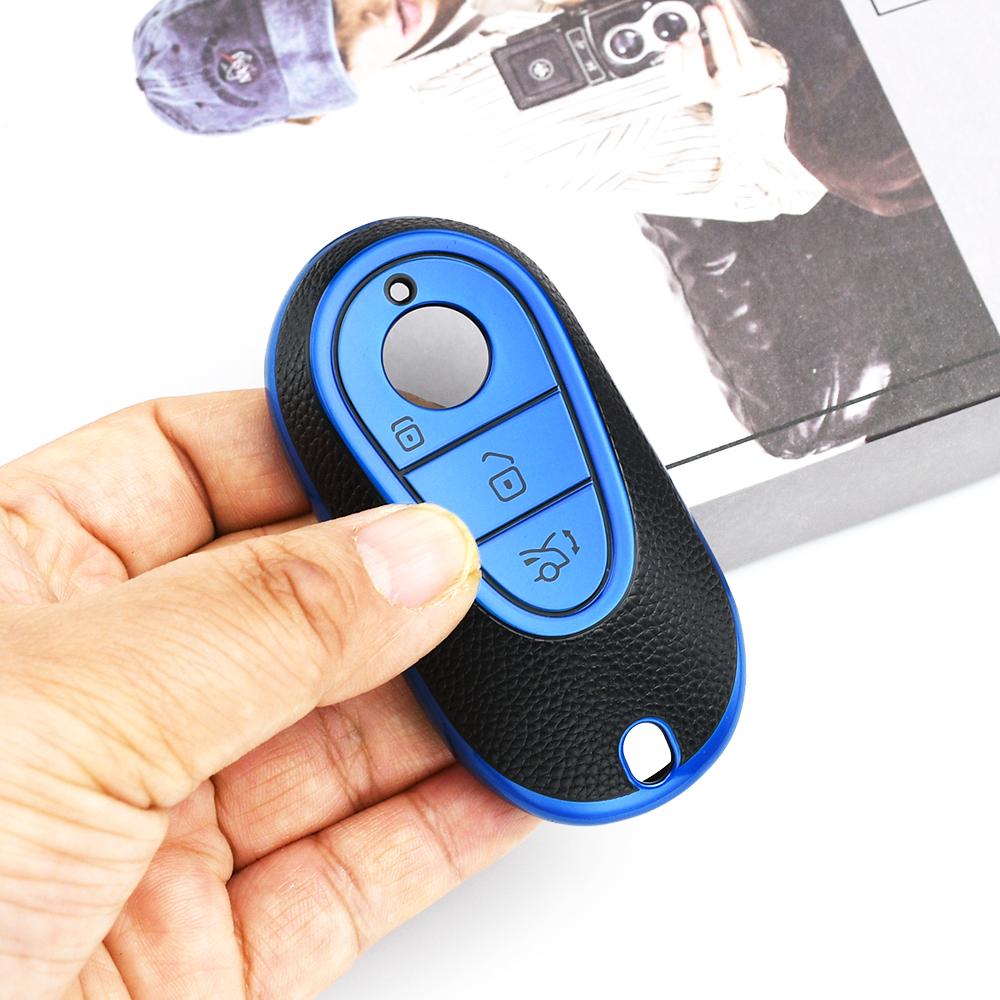 Auto Shell Fob Bag TPU Leather Car Key Case Cover for Mercedes Benz W223 W206 S350L S400L S450L S500L C260l C200l Glc300l E300l