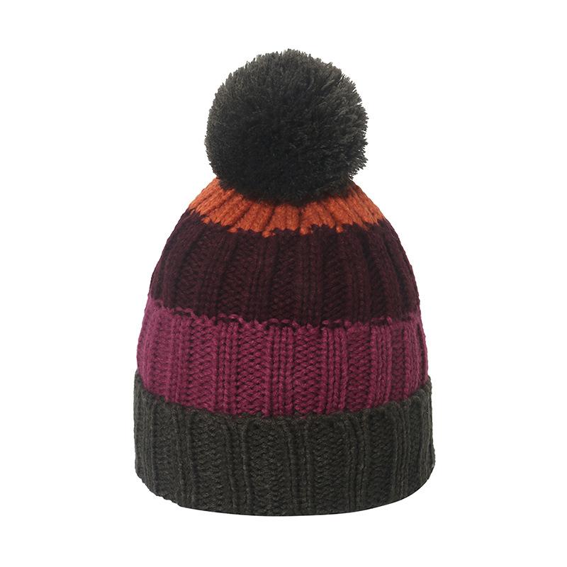Winter hat men's autumn and winter new color striped wool hat fleece thickened ski hat knitted hat men