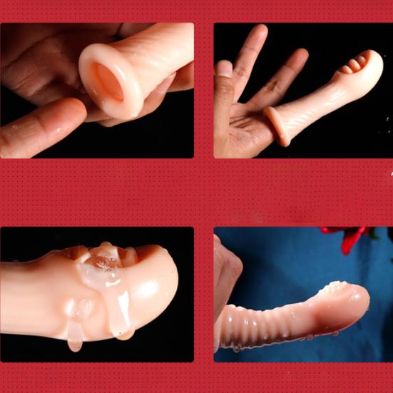 Dedo Cuna Reducción de poco ruido Estimulación múltiple TPE Clítoris Dedo Masajeador para pareja