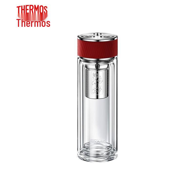 Thermos Double-Wall Glass Tea Cup with Infuser