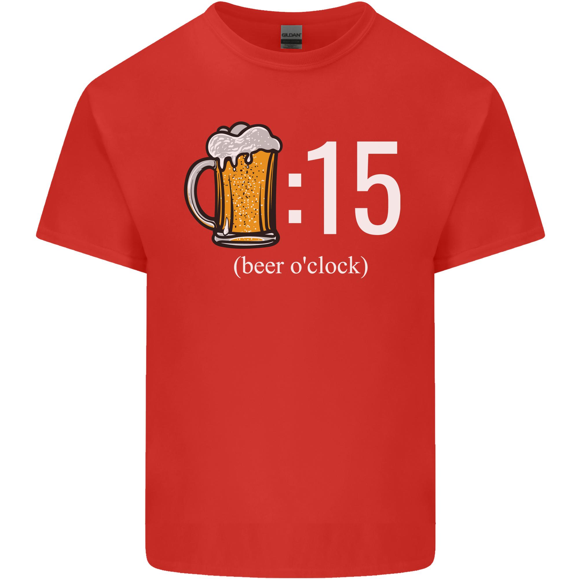 Beer OClock Funny Alcohol Unisexs Light Cotton TShirt S