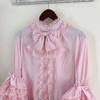 Women's Lolita Style Lace Ruffle Bow Long Sleeve Blouse