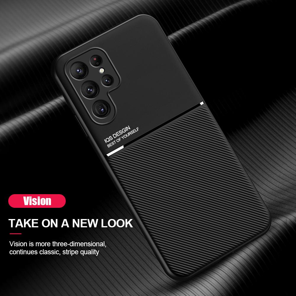 Ultrathin Leather Magnetic Case For Samsung S26 Ultra S25 Plus S23 FE S22 S21 S20 S24 FE Note 20 Ultra Matte Protect Phone Cover