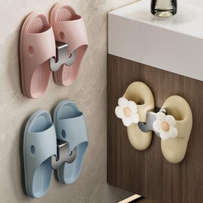 Multifunctional Bathroom Slipper Rack Wall Mounted Space-saving Slippers Hanging Shelf Keep Tidy Shoe Drying Rack