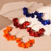 Vintage Acrylic Flower Petal Geometric Silver Needle Ear Loop Earrings