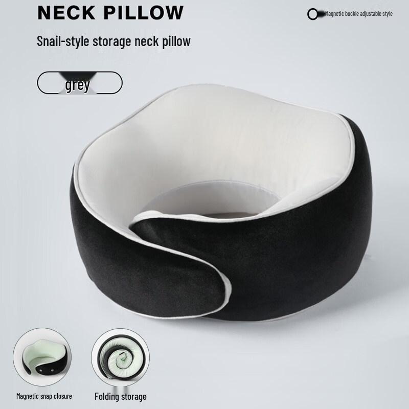 

KaShicong Portable Memory Foam U-shaped Neck Pillow with Magnetic Buckle One Size