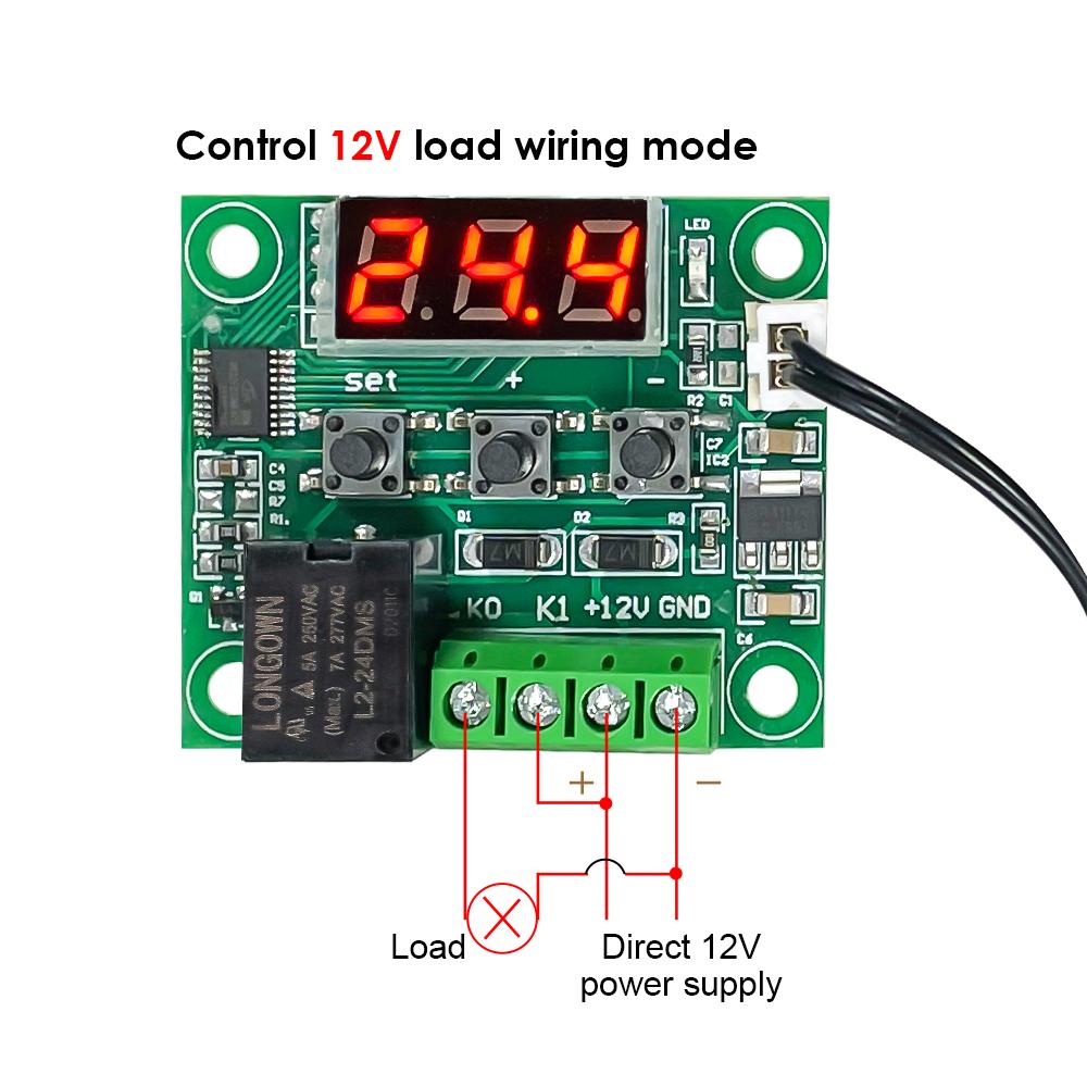 W1209 DC 5V 12V 24V Heiz Kühl Temp Thermostat Temperaturregler Schalter Controller Thermometer Thermo NTC Sensor