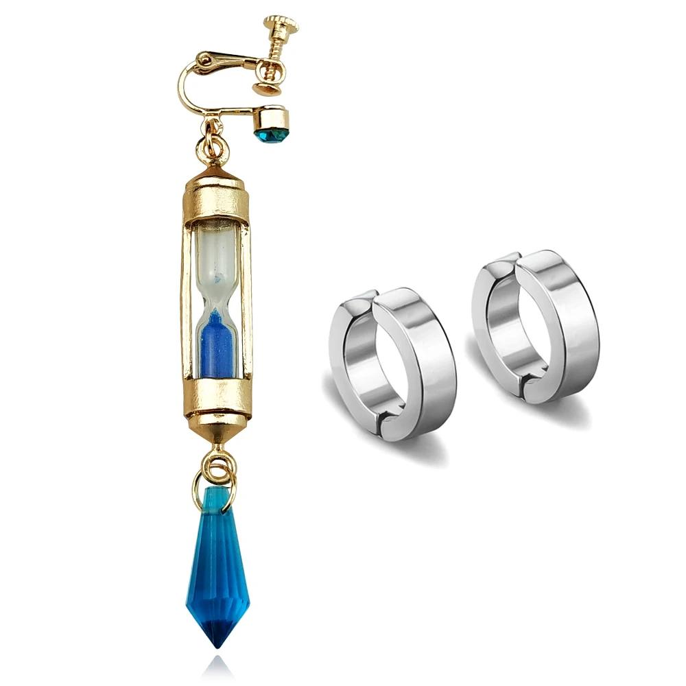Anime The Case Study of Vanitas Vanitas Earrings No Karte Props Hourglass Earrings Ear Cuff Studs Clip Cosplay Jewelry Gifts
