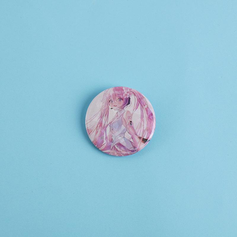 Hatsune Miku Reflective Button Badge - Anime Support Brooch for Student Backpacks and Decorations