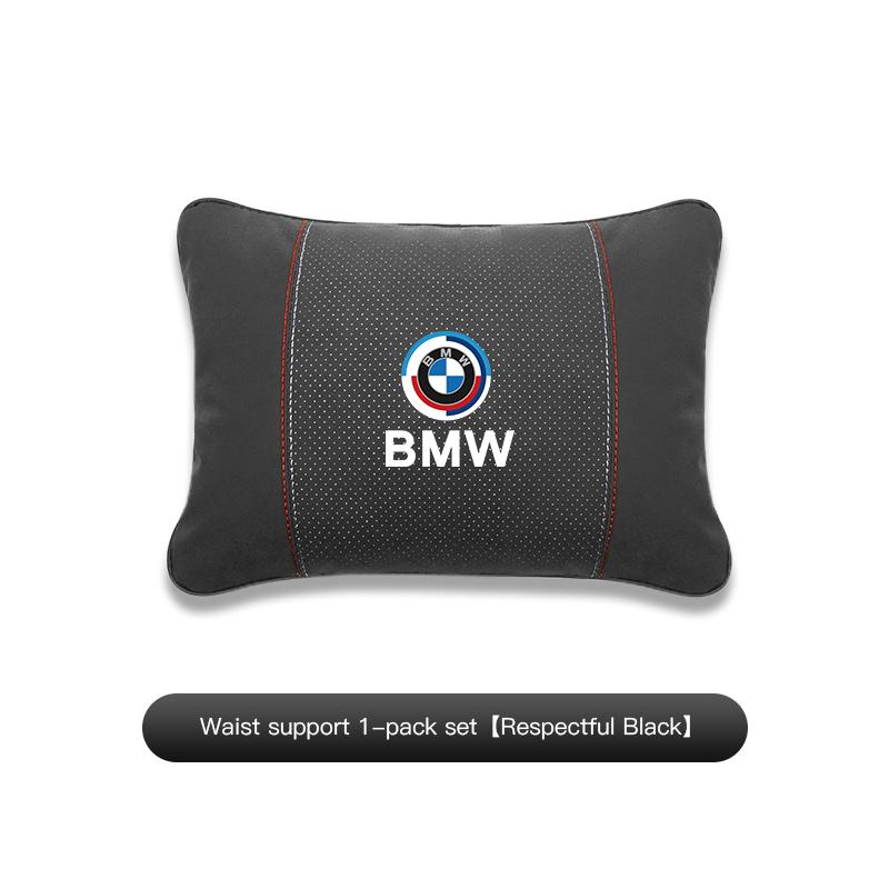 YMZP2 Suede Car Neck Pillow Headrest Lumbar Support Pillow Spine Protect sticker For BMW X5 X3 F40 F10 E34 E39 E90 X6 E30 F20 E46 F30