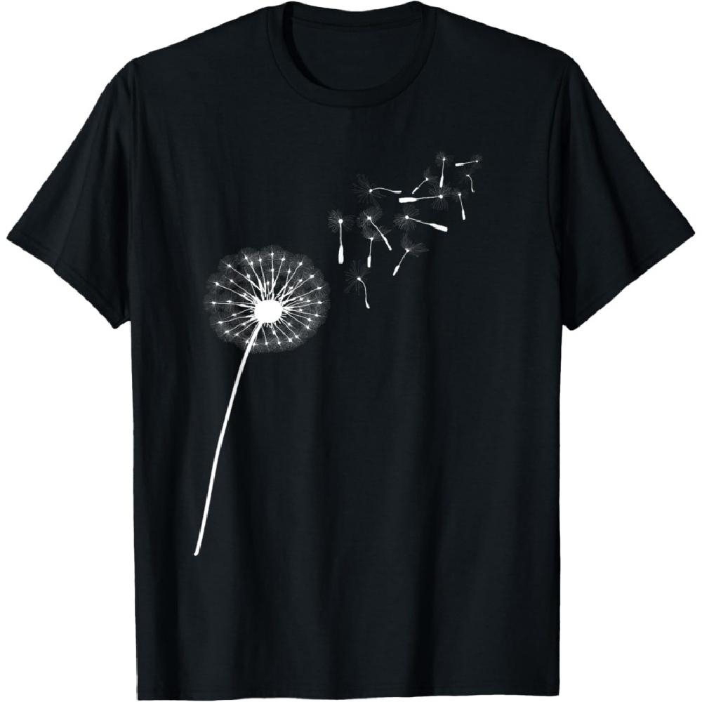 Dandelion Flower Outdoor Plants Blowing In The Wind T-Shirt T-Shirt XXXXXL чёрный