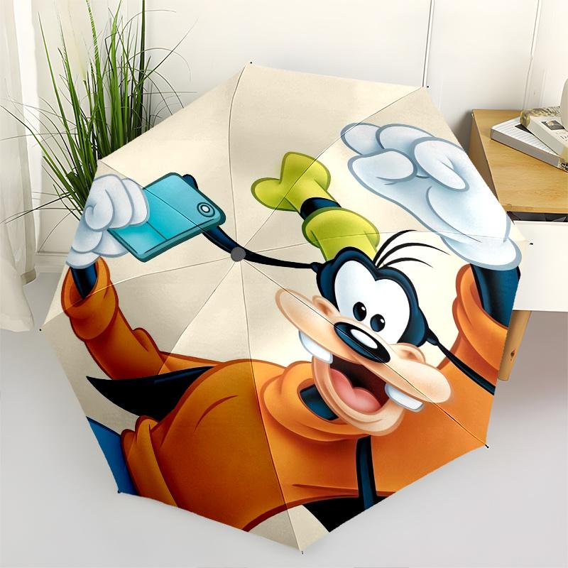 

Goofy,Selfie Automatic Umbrella - Tri-fold Portable Umbrella, Best Holiday Gift for Men and Women, Durable Iron Frame, Playful Design, Sturd