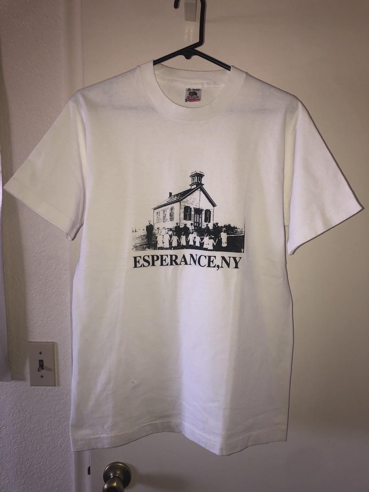 Винтажная Церковная Рубашка Esperance New York Белая M Жуткий Оккультный Хоррор Однострочный Шов Унисекс Футболка XXL