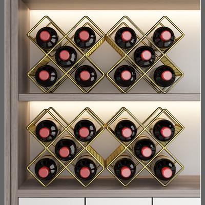Desktop Wine Holder Wine Rack Wrought Iron Storage