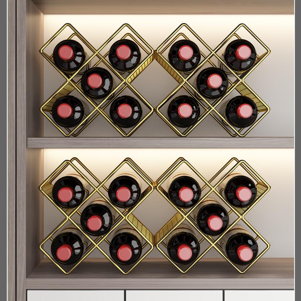 Desktop Wine Holder Wine Rack Wrought Iron Storage