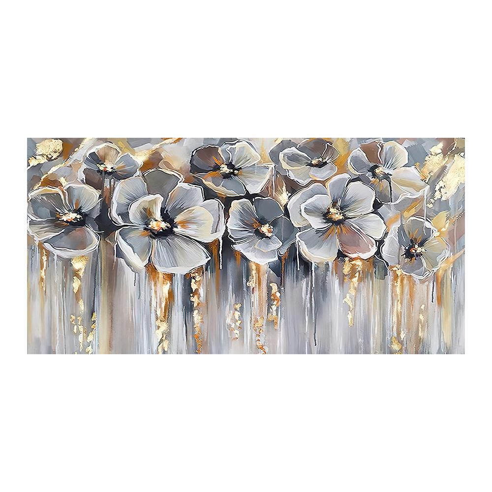 Abstract White Golden Flower Canvas Paintings Modern Posters And Prints Wall Pictures for Living Room Home Decor