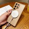 For Magsafe Magnetic Wireless Charging Cover for Samsung Galaxy S25 S24 S23 Ultra Plus Hand Lanyard Matte Lens Shockproof Case