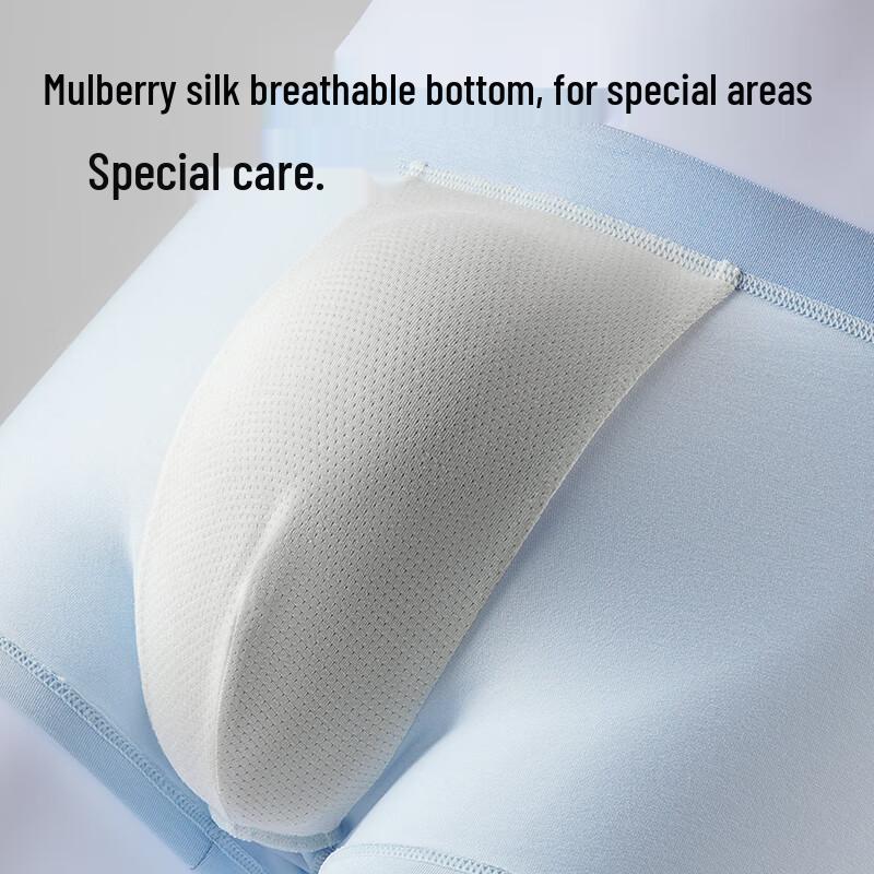 MIIOW Men's 80S Cotton Silk Antibacterial Boxer Briefs 3-Pack