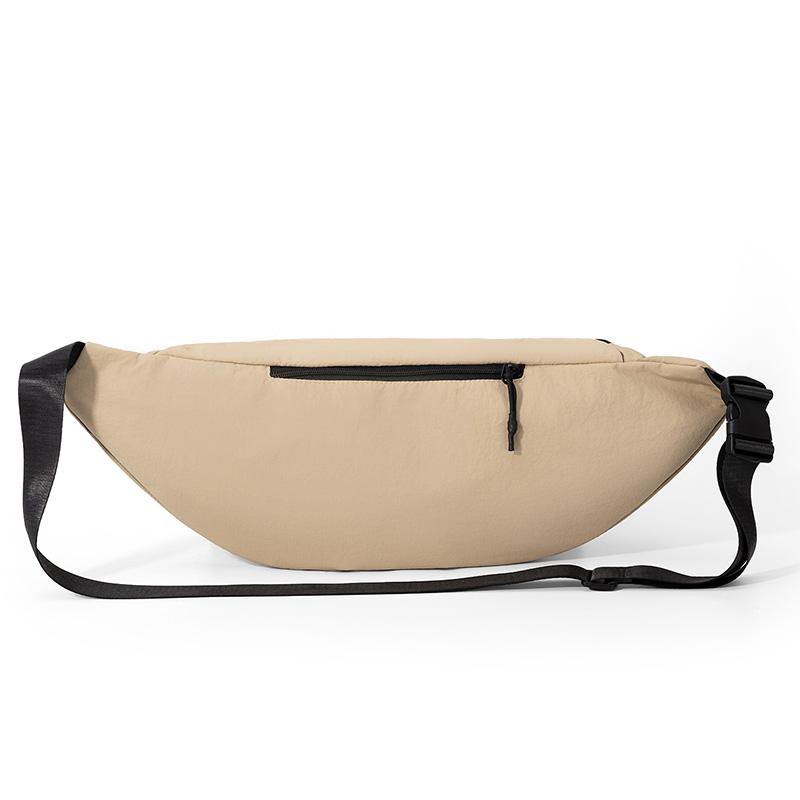 Solid Color Women Chest Bag Lightweight Hobo Bag Men Nylon Large Capacity Shoulder Bag