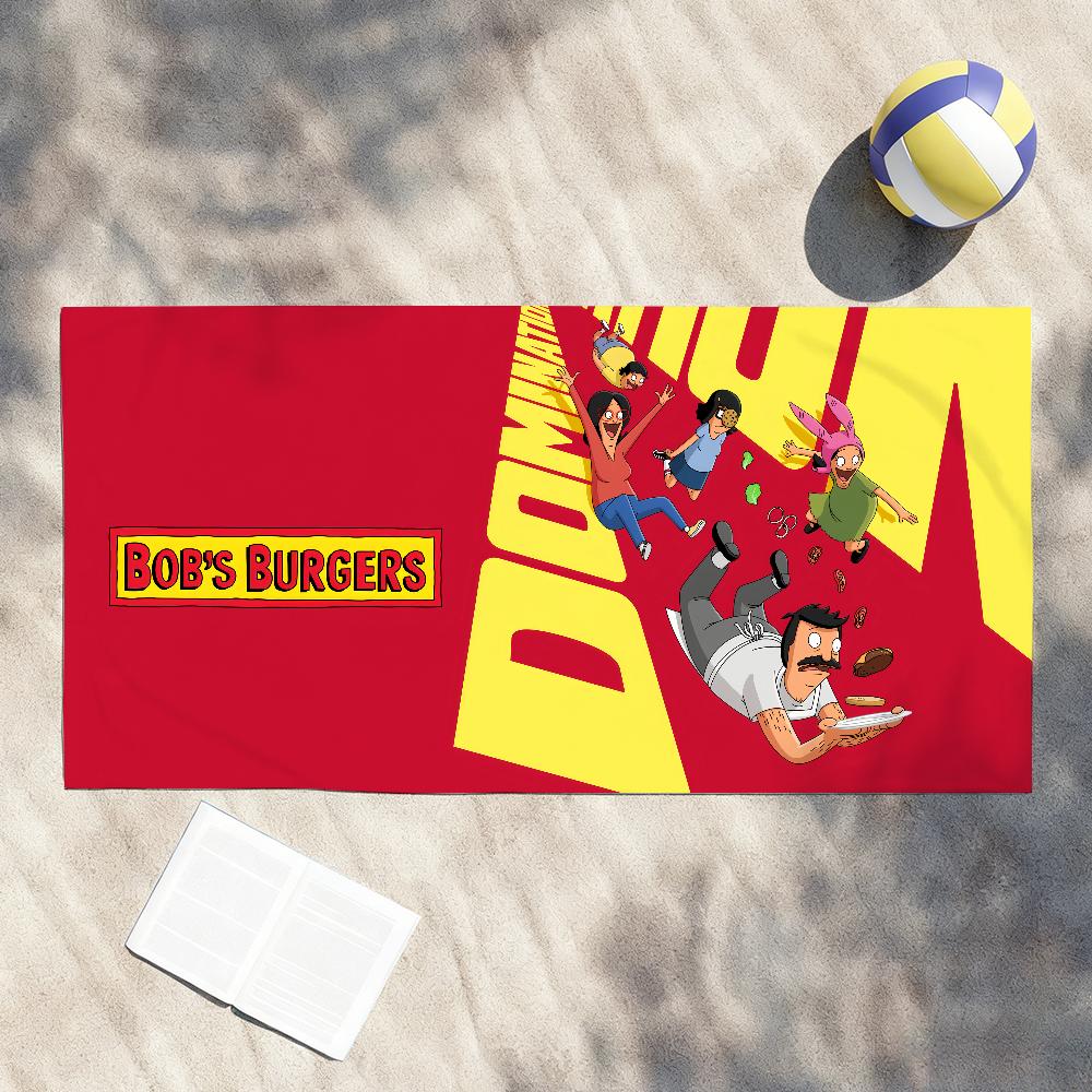 

Cartoon B-Bobs-Burgers Cute Towel Shower Sauna Travel Spa Quick Dry Gym Accessories Soft Large Beach Towels W30*H60(CM)