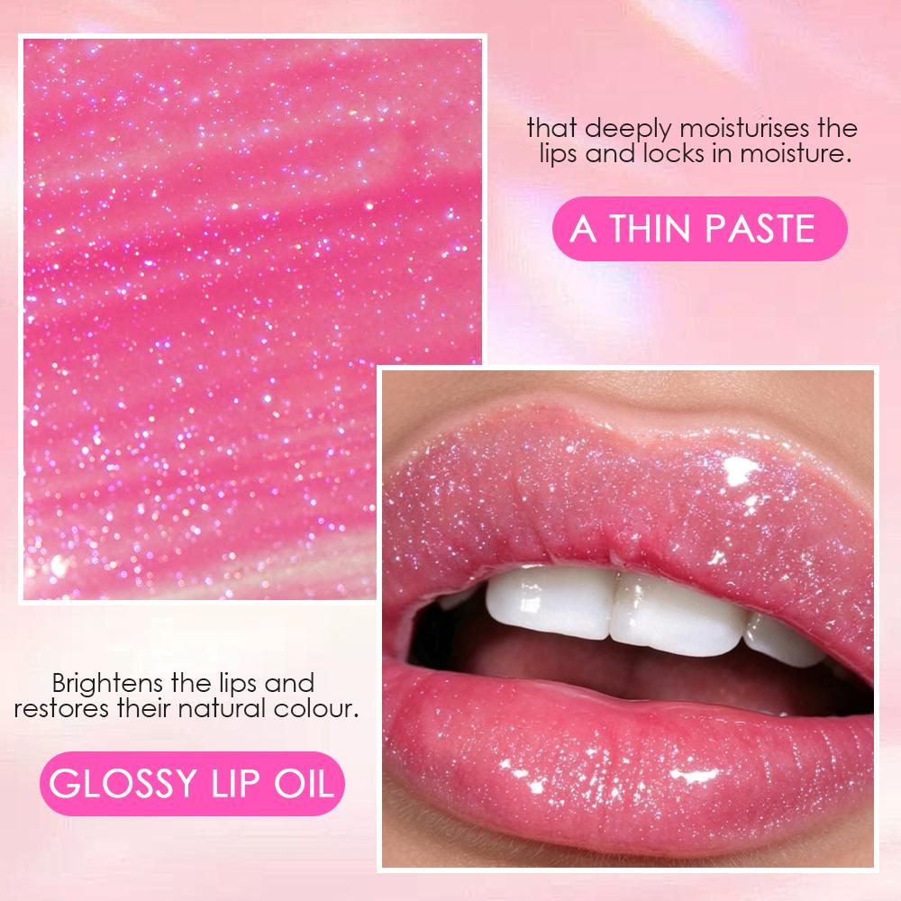 Clubday 6pcs Shimmer Lip Gloss Set, Glitter Water Glossy Lip Glaze, Long-Lasting Moisturizing, High-Shine Mirror Lip Tint for Daily Natural Lip Makeup