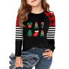 Girls Long Sleeve Christmas Day T Shirts Kids Fall Tops Crewneck Basic Tees 5-14Y