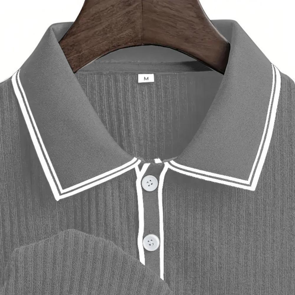 New Men's Polo Short-sleeved Shirt Solid Color for Men Business Casual and Trendy Summer New Men's Short-sleeved Polo Shirt