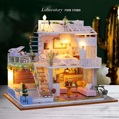 DIY Miniature Doll House 3D Puzzle Assembly Building Model Toys Home With Furniture Wooden Crafts Dollhouse For Christmas Gift