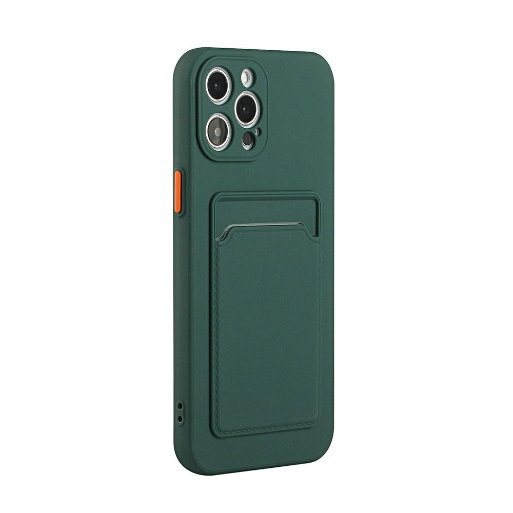 Porta Cartão Suporte Capa de Celular de Silicone Macio para IPhone 15 14 11 13 12 Pro Max XS XR X SE 2 3 8 7 Plus à Prova de Choque Capa Carteira Colorida