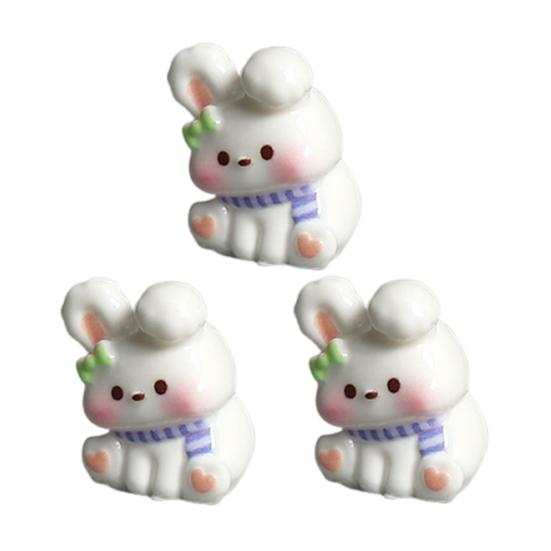 Noir Theory 3 Pcs Mini Resin Cute Rabbit Figurine, Cartoon Tiny Bunnies Cake Topper, Miniature Animal Fairy Garden Accessories for Dollhouse, фиолетовый