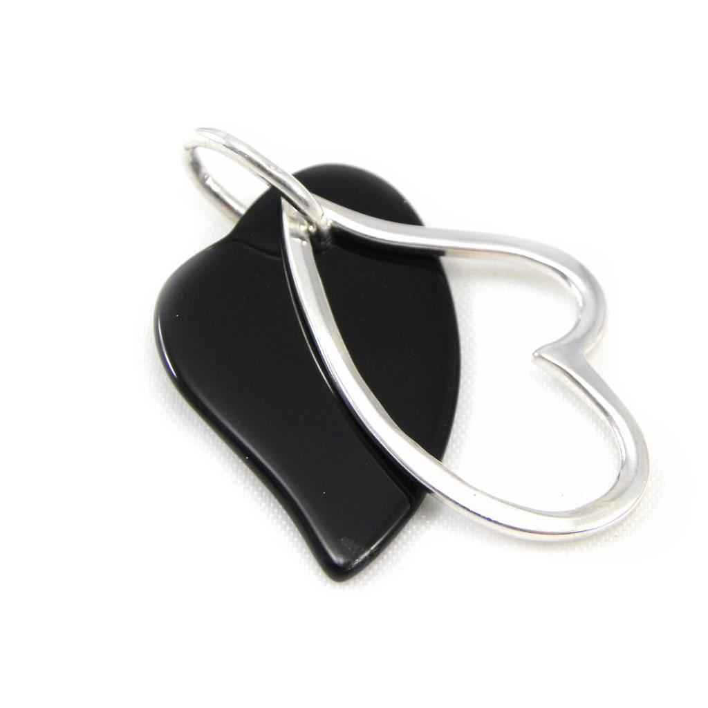 Les Trésors De Lily [G8849] - Pendentif Argent 'Obao Love' noir