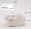 Fuji Enamel Square Tempura Pot, Gas and Induction Compatible, Includes Thermometer, Frying Net, and Tray, 20cm, Vanilla, TP-20K.VA