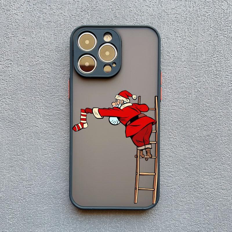 

Luxury Cartoon Christmas Phone Cases for IPhone 14 15 Pro Max Plus 11 12 13 Mini Pro Max XS XR X Simple Santa Shockproof Cases iphone13