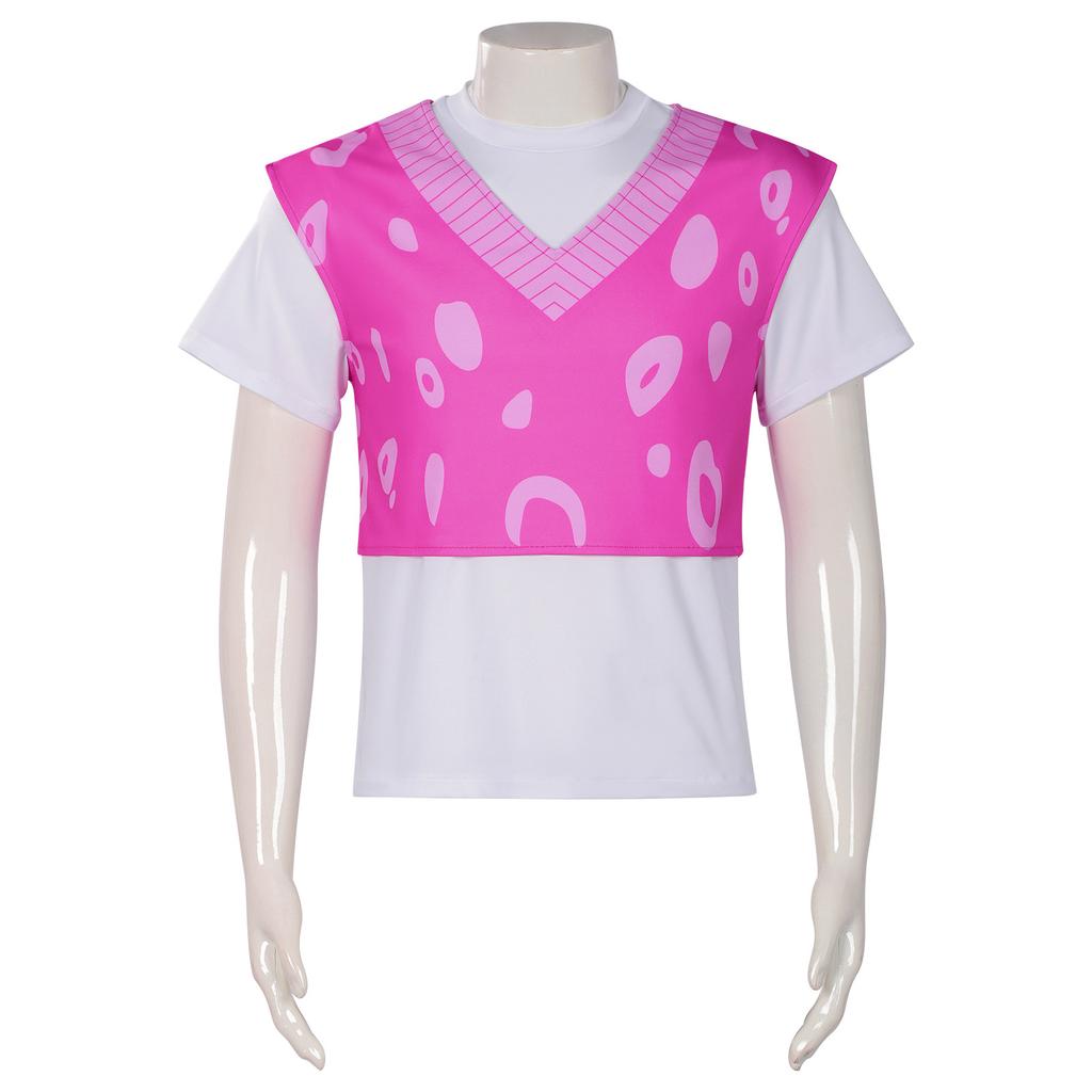 K-Pop Demon Hunter Mystery Cosplay Costume Shaka Boys Devil Boy Group Anime Pink-White Shirt