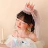 New Birthday Hat 1 2 3 Baby Shower Party Hats for Girls Crown Headband With Lace Children Happy Birthday Decoration Supplies