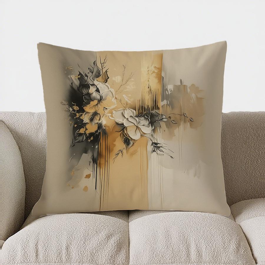 Home Decor Floral Dark & Light Flower Pattern Pillow Cover Pattern Cushion Cover Suitable For Sofa Bedroom Car Pillow Cover