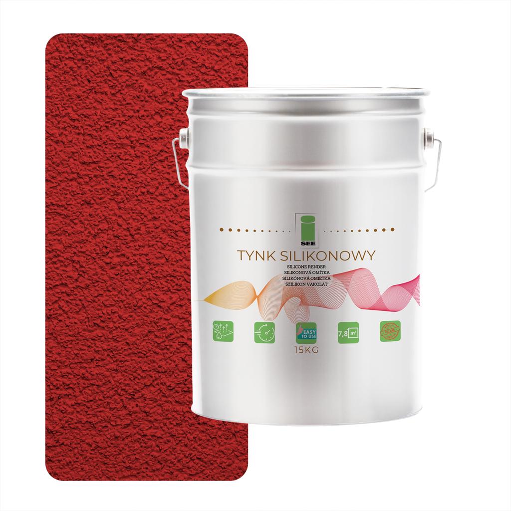 Tynk silikonowy 3001 elewacyjny zewnętrzny 3001 czerwony 1.5mm premium 15kg
