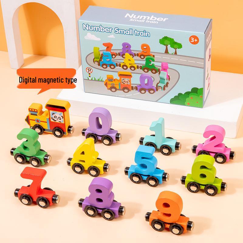 Magnetic Digital Train Building Blocks for Early Education: Children s Educational Assembly and Track Car Toys