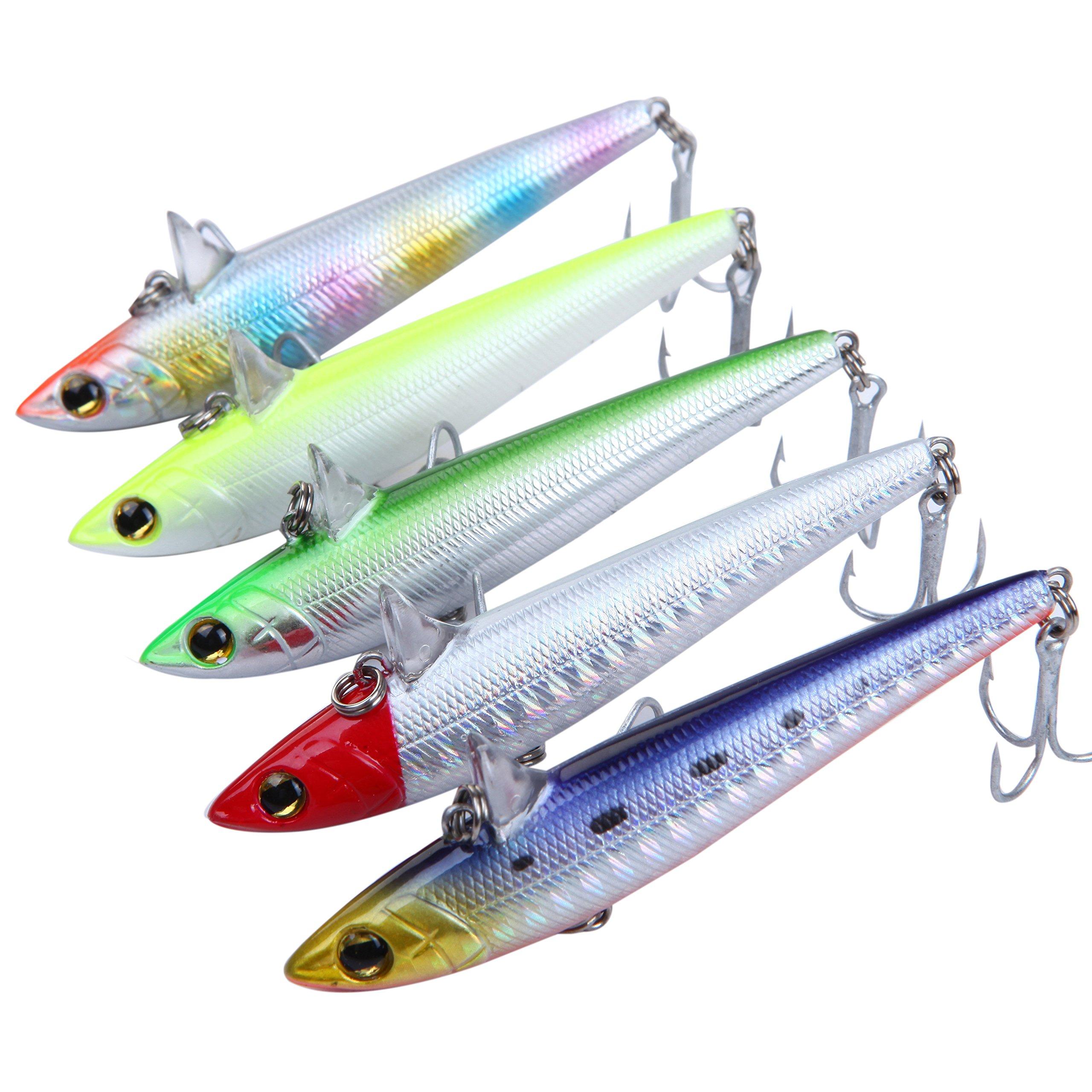 

Морской окунь Тонущий Вибрационный Минноу Набор из 5 приманок, 16 г, 77 мм,