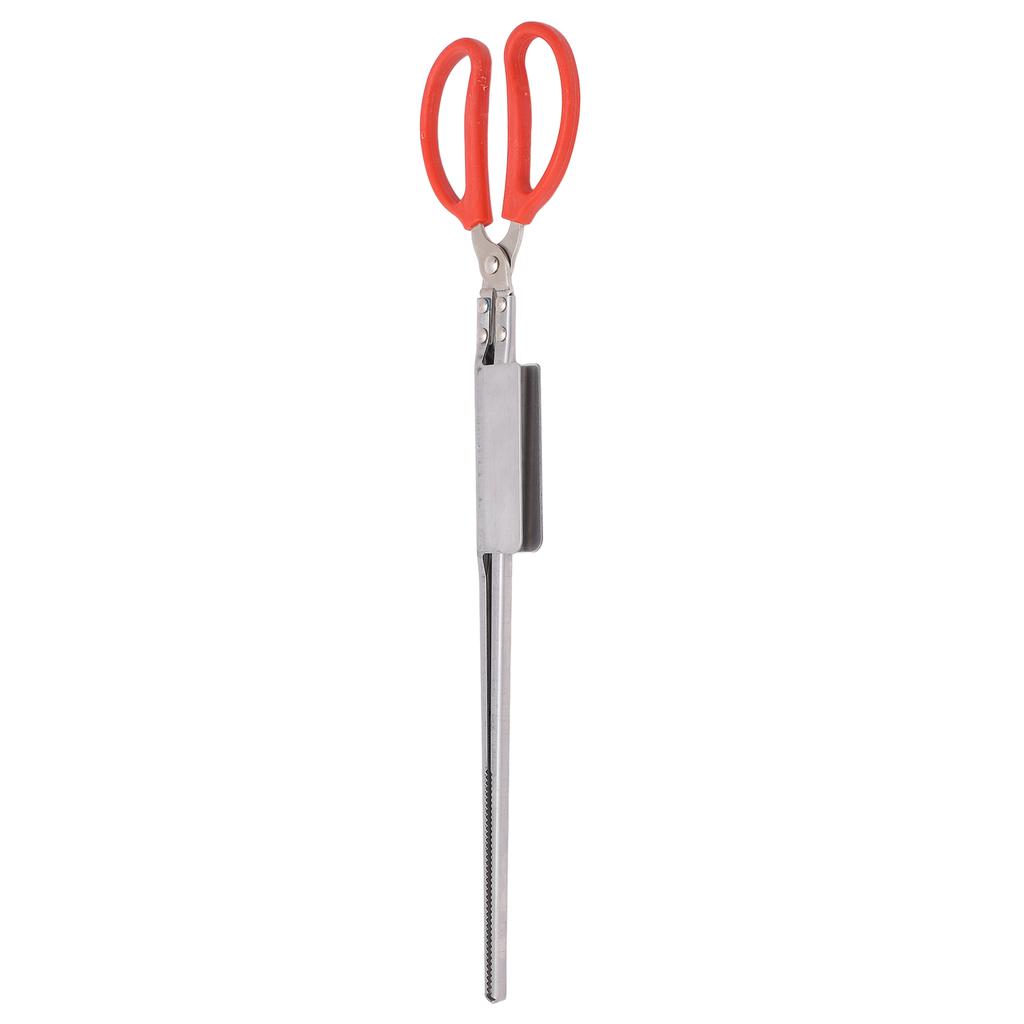 Crab Tongs Stainless Steel Plastic Handles 51cm Length Slot Tip Design Thicken Heat Resistant