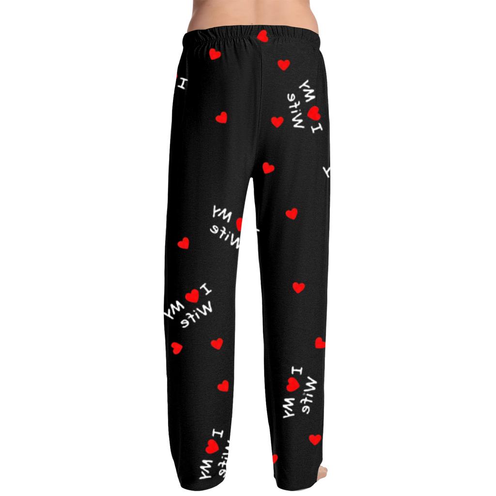 Men's Valentine's Day Fashion Printed Casual Straight Leg Pants