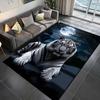 Luxuriöser Samt-Nachttiger-Teppich für Schlafzimmer und Wohnzimmer, Heimdekoration, rutschfeste Matte für das Bett